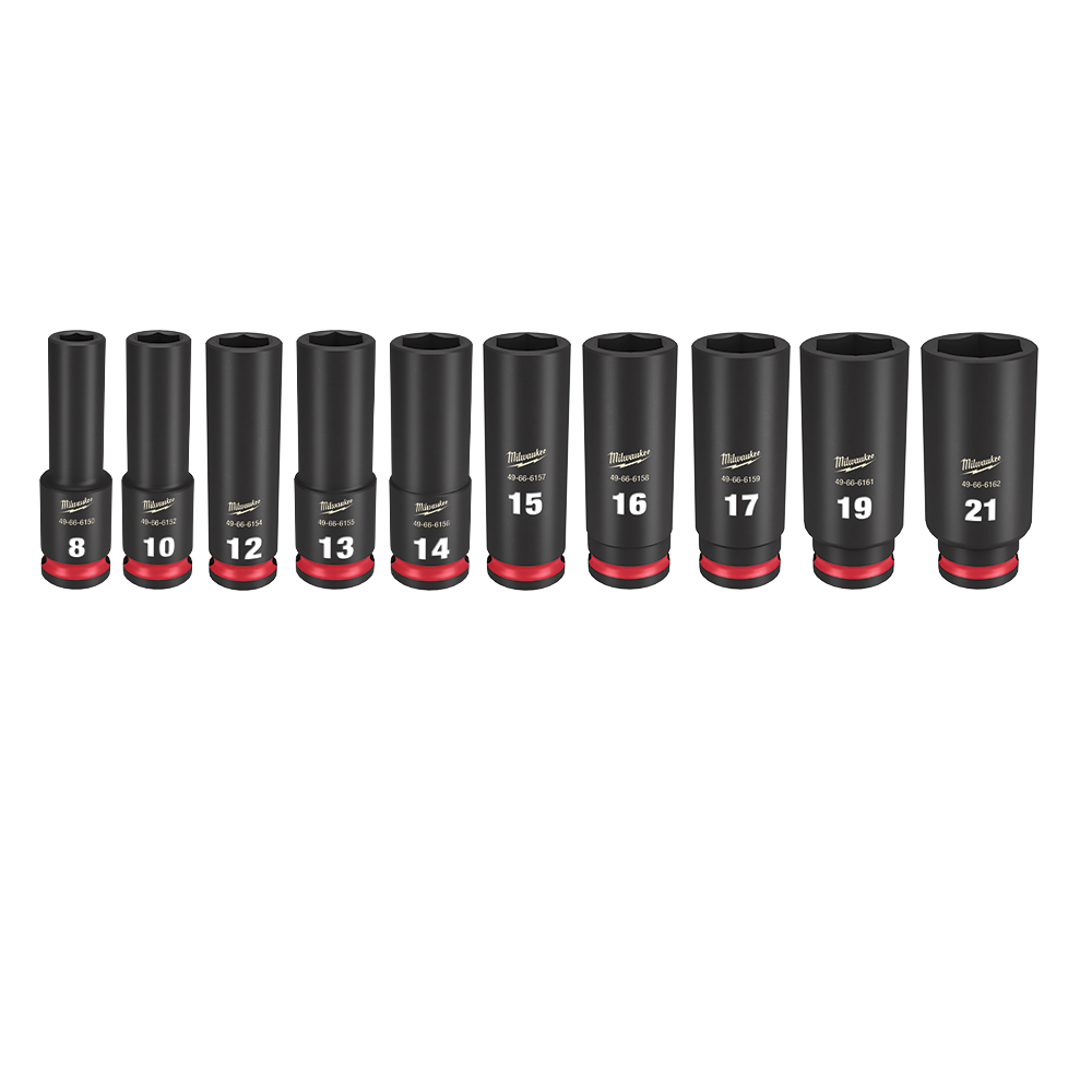 SHOCKWAVE 3/8'' Drive 10PC Metric Deep 6 Point Impact Socket Set 47501148 49667051