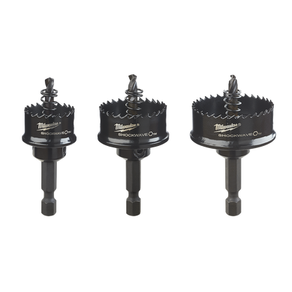 SHOCKWAVE Thin Wall Hole Saw 3Pce Kit 22mm 29mm 35mm 47501305 49224800