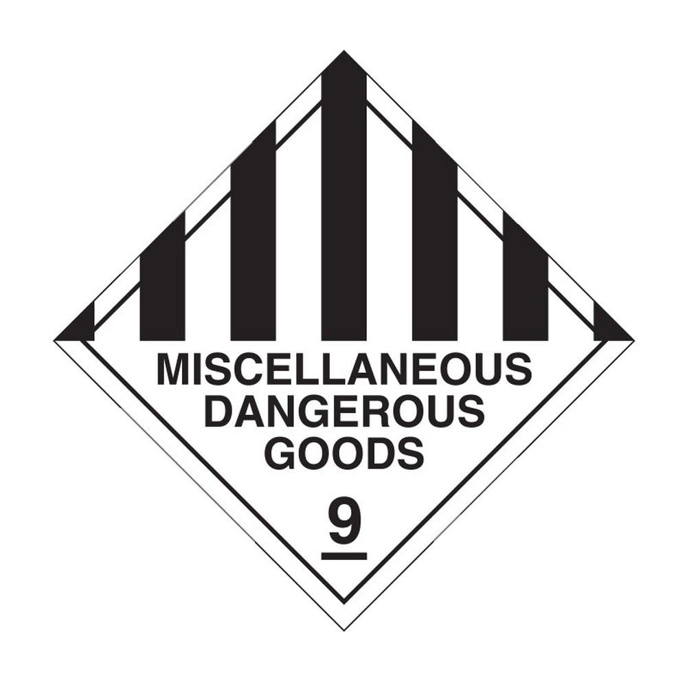 Sign MISCELLANEOUS DANGEROUS GOODS 9 100 X 100mm Self Adhesive Pk/25 478354 837004