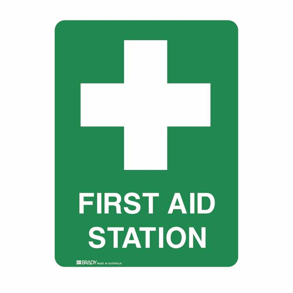 Sign FIRST AID STATION Self Adhesive Vinyl 250 X 180 Mm 479758 842637