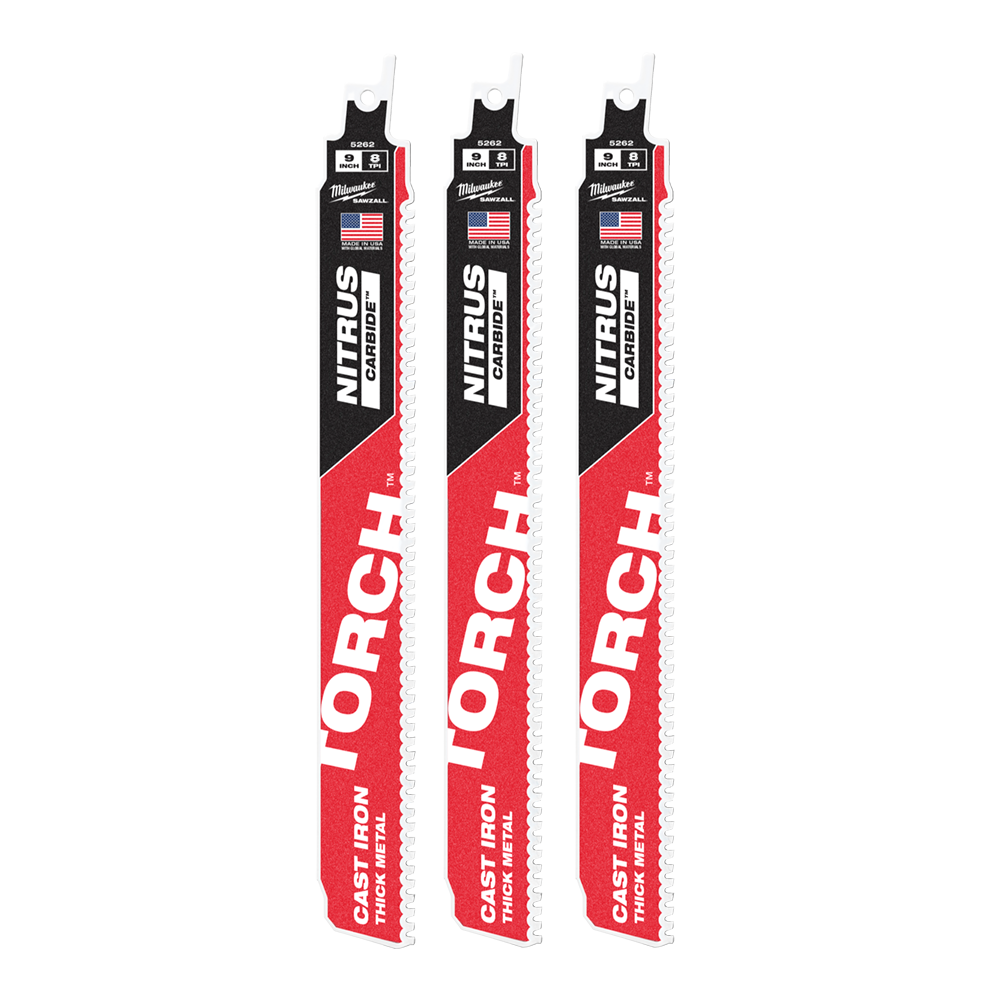 Sawzall Torch Reciprocating Saw Blade Carbide Tip 230mm 3pk_481992_48005362