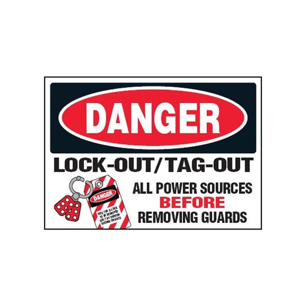 Label Vinyl Sticker Danger Lock Out / Tag Out H90 X W125 Pk 5 482412 854213