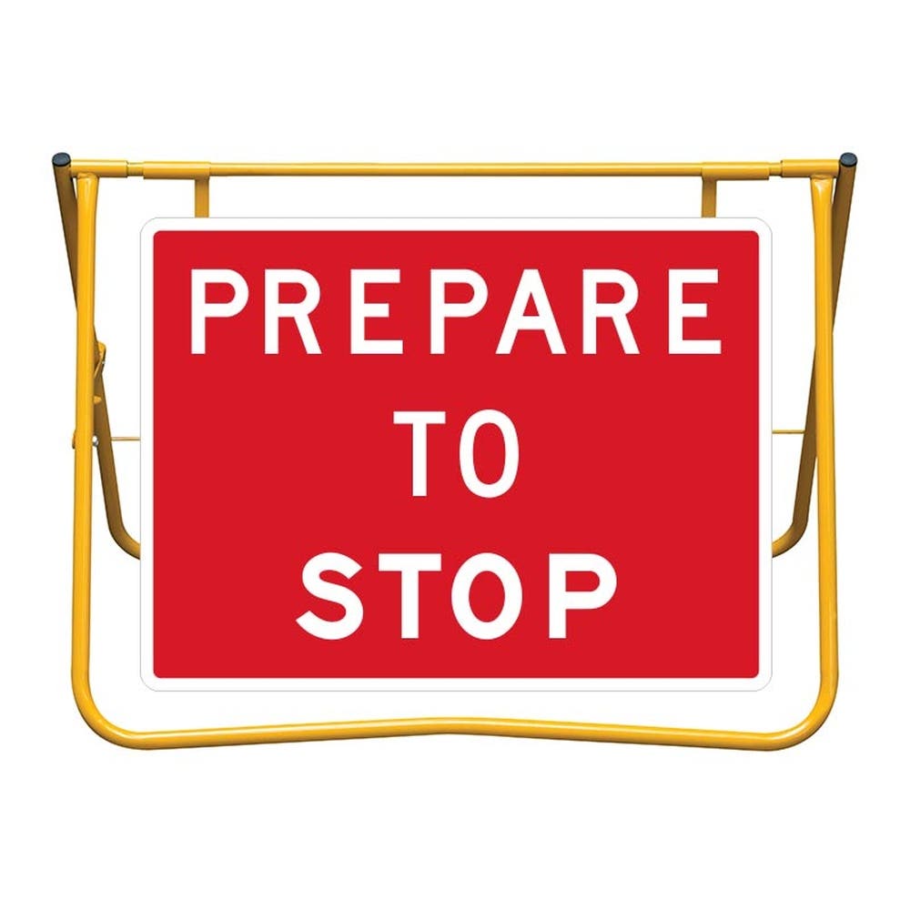 Sign + Swing Stand Kit Prepare To Stop 900x600 Metal 489737 879543