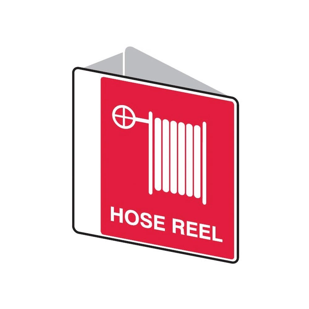 Sign FIRE HOSE REEL + Pictogram Double Sided 225 X 225mm Poly 491267 834624