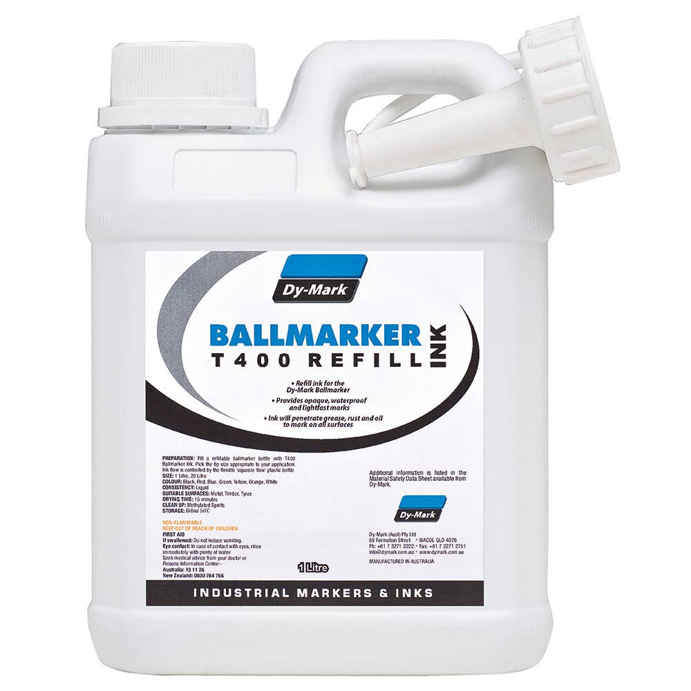 T400 Ballmarker Permanent Ink Refill 1L Black 4914005 11010101
