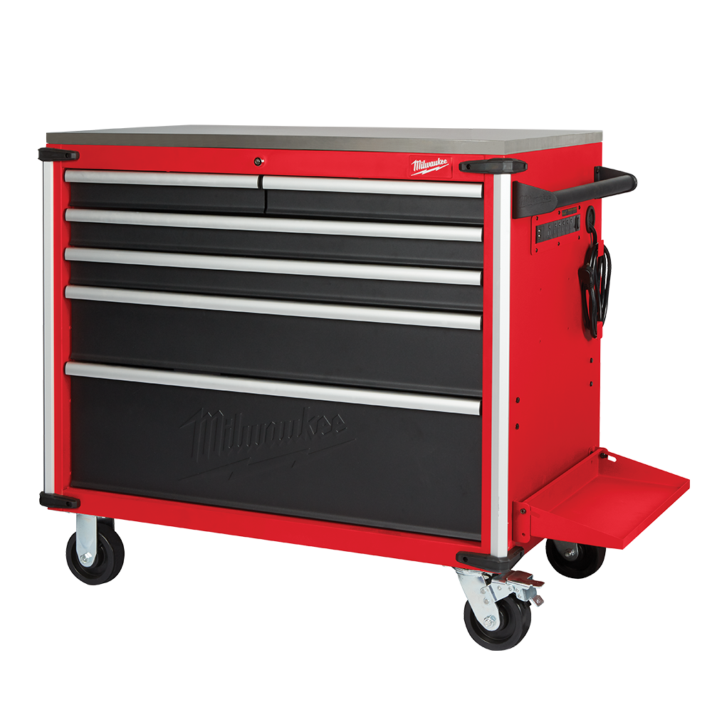 Tool Trolley Steel Top 40'' 6 Drawer Mobile Work Bench Milwaukee 491464 48228538