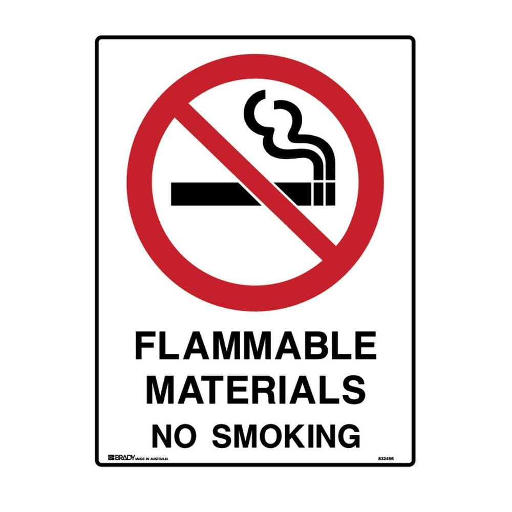 Sign Metal 450 X 300 Flammable Materials No Smoking 494729 830067