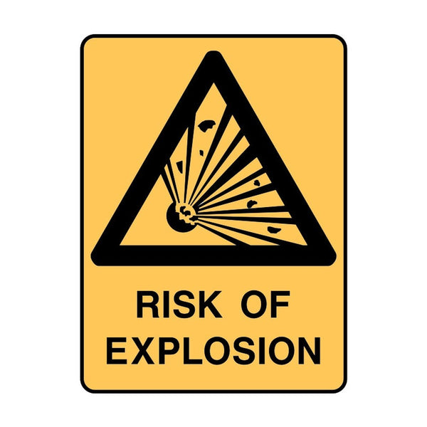 Ex Warning Sign Explosion Sign WARNING RISK OF EXPLOSION 300 X 450mm Metal – ATOM