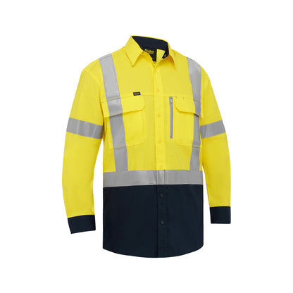 Shirt L/S X Tape Stretch Cotton 145gsm Yellow/Navy S Bisley_40114976_BS6176XT_TT01S