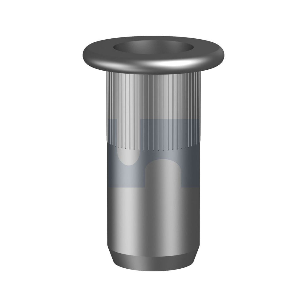 Rivet Nut Flat Rnd Knurl Open 316 Stainless Hec M10 24 - Pk 100_40094062_NR16PFKOM10240