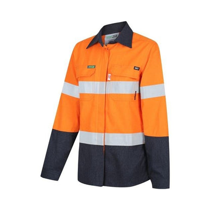 Shirt Womens Flarex Ripstop PPE2 FR 197gsm Tape Orange/Navy 16 Workit_40113780_2837ON16