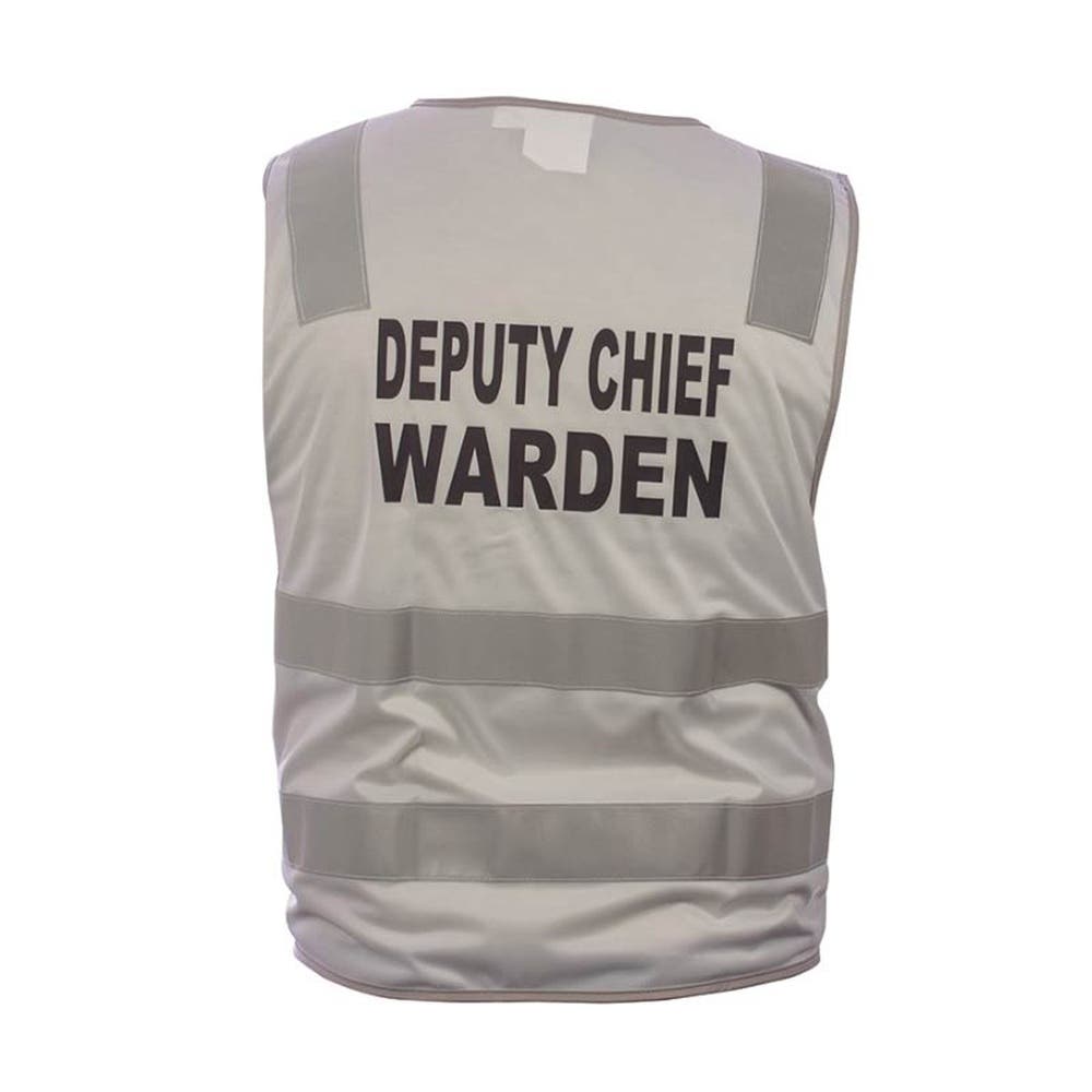 Safety Vest Deputy Chief Warden Printed White Large 500184 877872