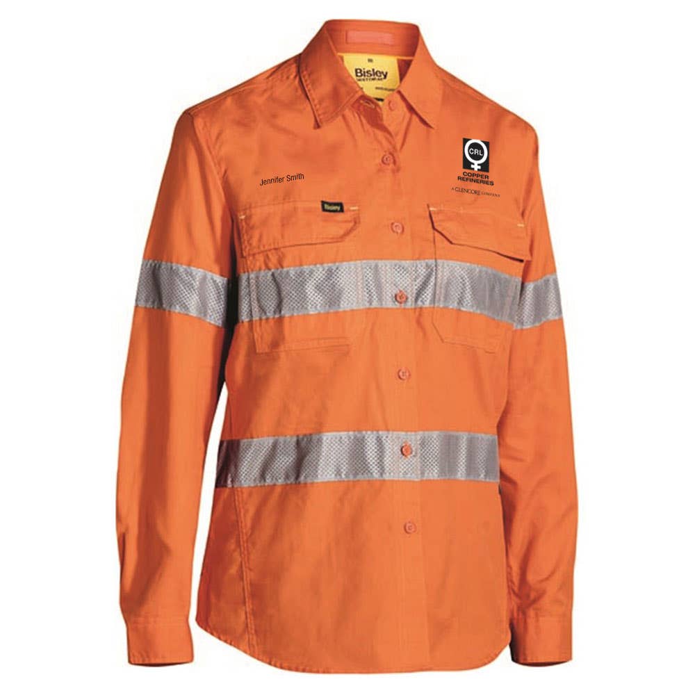 Shirt Womens L/S X Airflow 8910P Tape Orange 10 CRL + GC Logo 50107256 GC BL6416TCR BVEO10