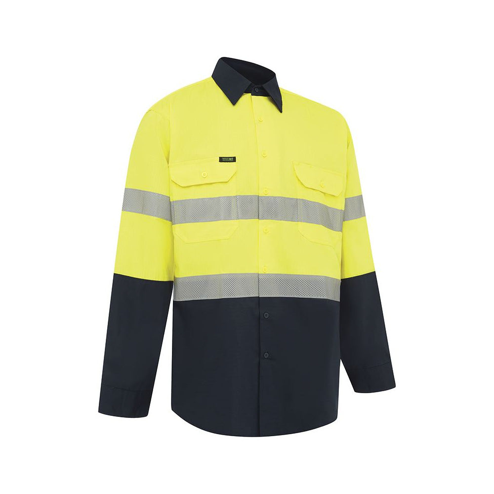 Shirt L/S Cotton RipStop 145gsm 3M Tape Hi Vis Y/ N 2XL 2021B Workit_271814_2021BYN2XL