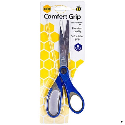 Marbig Comfort Grip Scissors 182mm Blue_38311500_975420