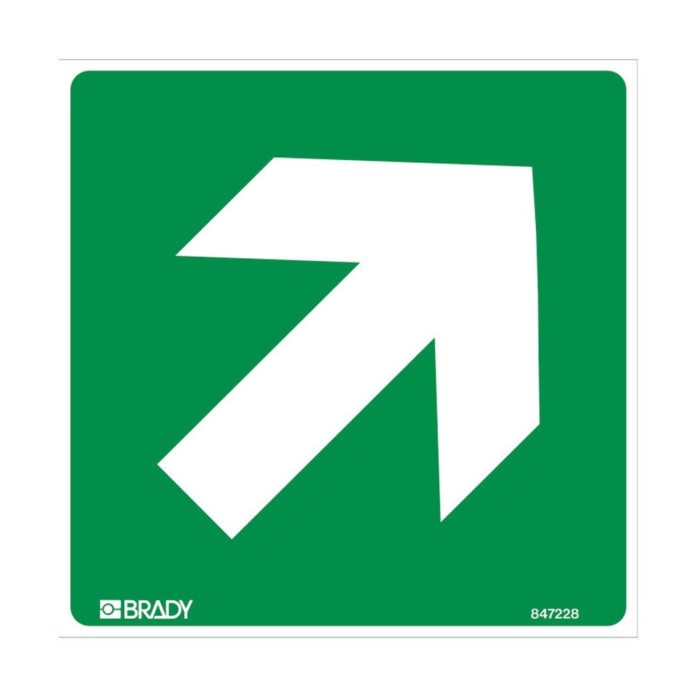 Diagonal Sign Diagram Arrow 180 X 180 Lum Ss Wht/grn Adhesive SetonGlo 505794 847228