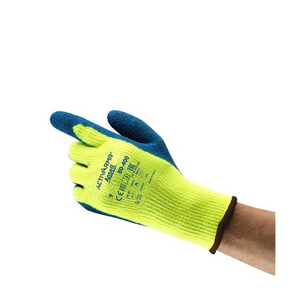 80-400 ActivArmr Cut C Hi-Vis Fleece Lined Latex Coated Gloves_80400