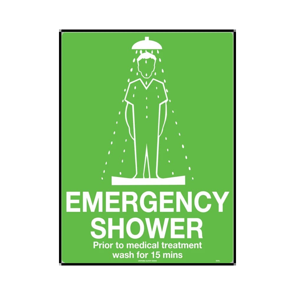 Sign EMERGENCY SHOWER 600 x 450mm Metal 311468_311468_505LM