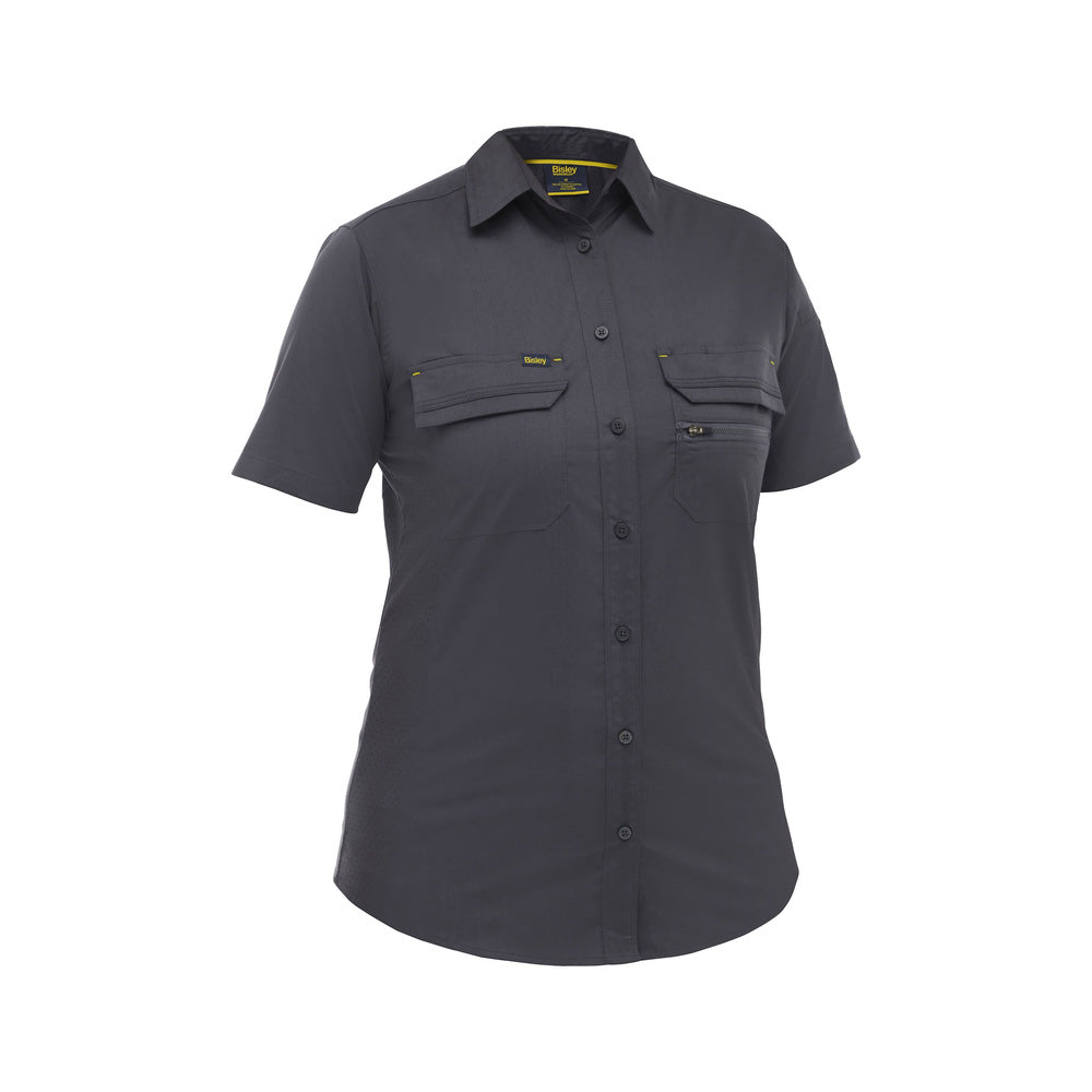 Shirt Womens S/S X Airflow Stretch Ripstop 140gsm Charcoal 22 Bisley_40114551_BL1490_BCCG22