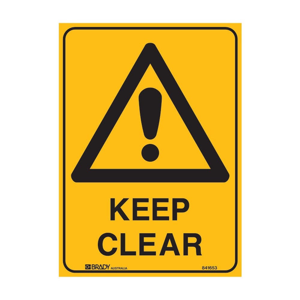 Warning Sign - Keep Clear H600 X W450mm Yellow/Black 512167 841648