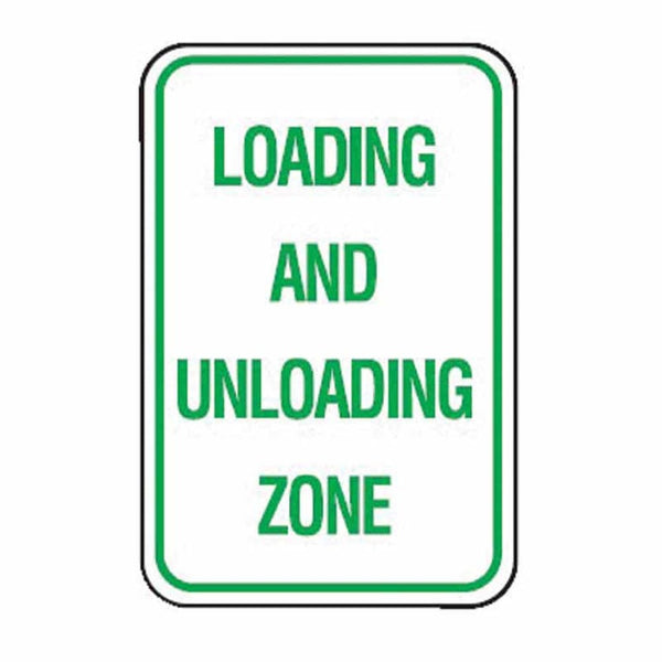Form Work Offloading Sign Loading And Unloading Zone Sign H450 X W300mm Green/White – ATOM