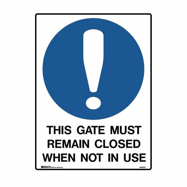 Sign Metal This Gate Must Remain Closed When Not In Use 450 X 600 – ATOM