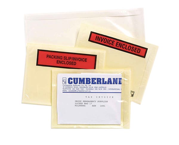 Cumberland Packaging Envelope Slip Invoice Enclosed 155X115mm 1000 14395100 OL200PS