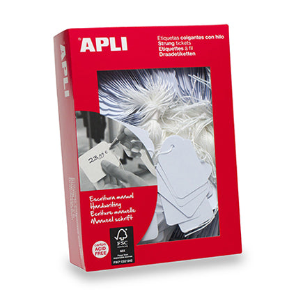 Apli Merchandise Strung Tags No.391 28X43mm White_1001798_900391