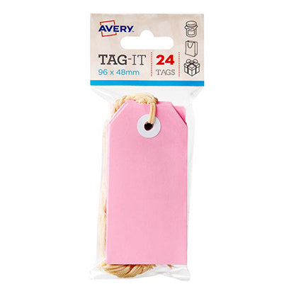 Avery Labels Shipping Tag-It With String 96X48mm 24 Tags Pastel Pink_9020818_22851