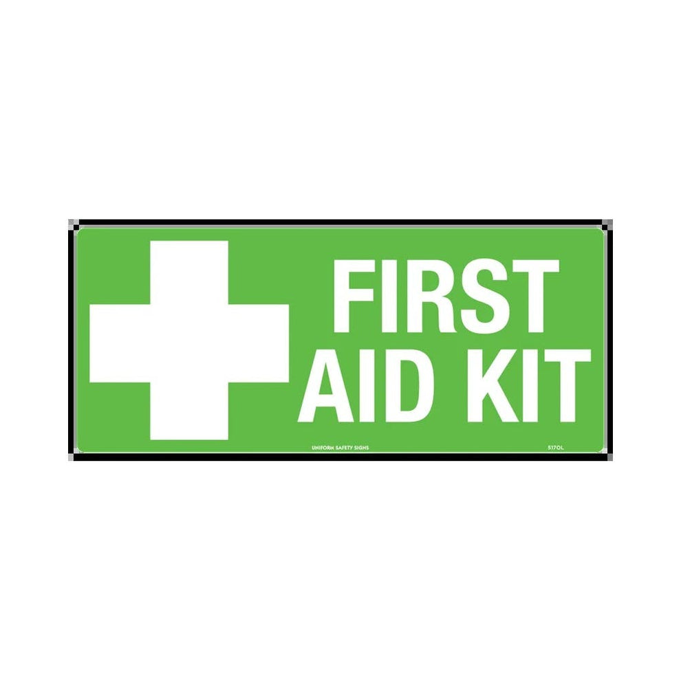 Sign FIRST AID KIT + Cross Pictogram 450 X 200mm Metal – ATOM
