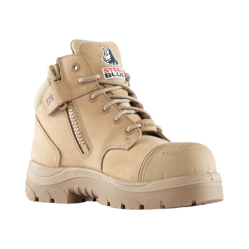 518578 Women's Parkes Zip-Up Safety Boots Composite Toe & Bump Cap Sand 10.5_40069745_518578-105-SND