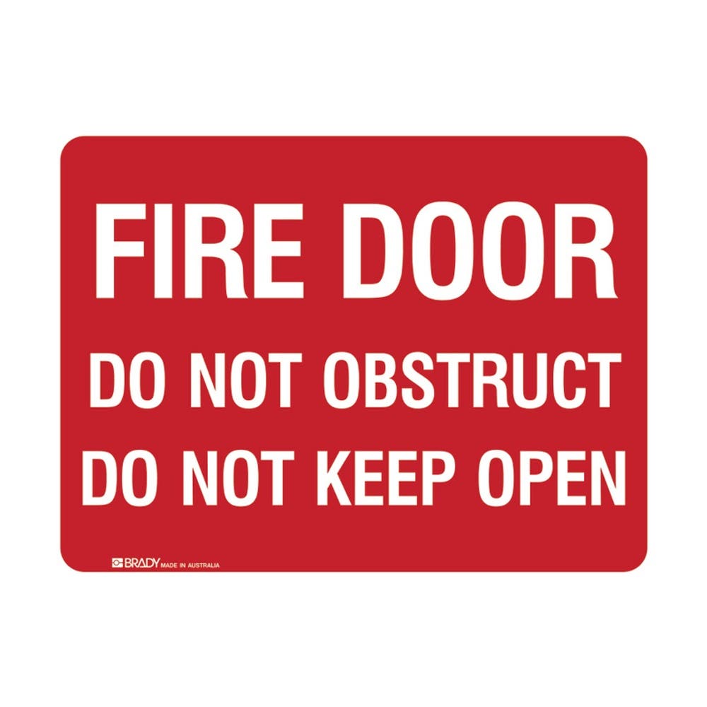 Fire Sign Fire Door Do Not Obstruct Poly 225x300 520138 840992