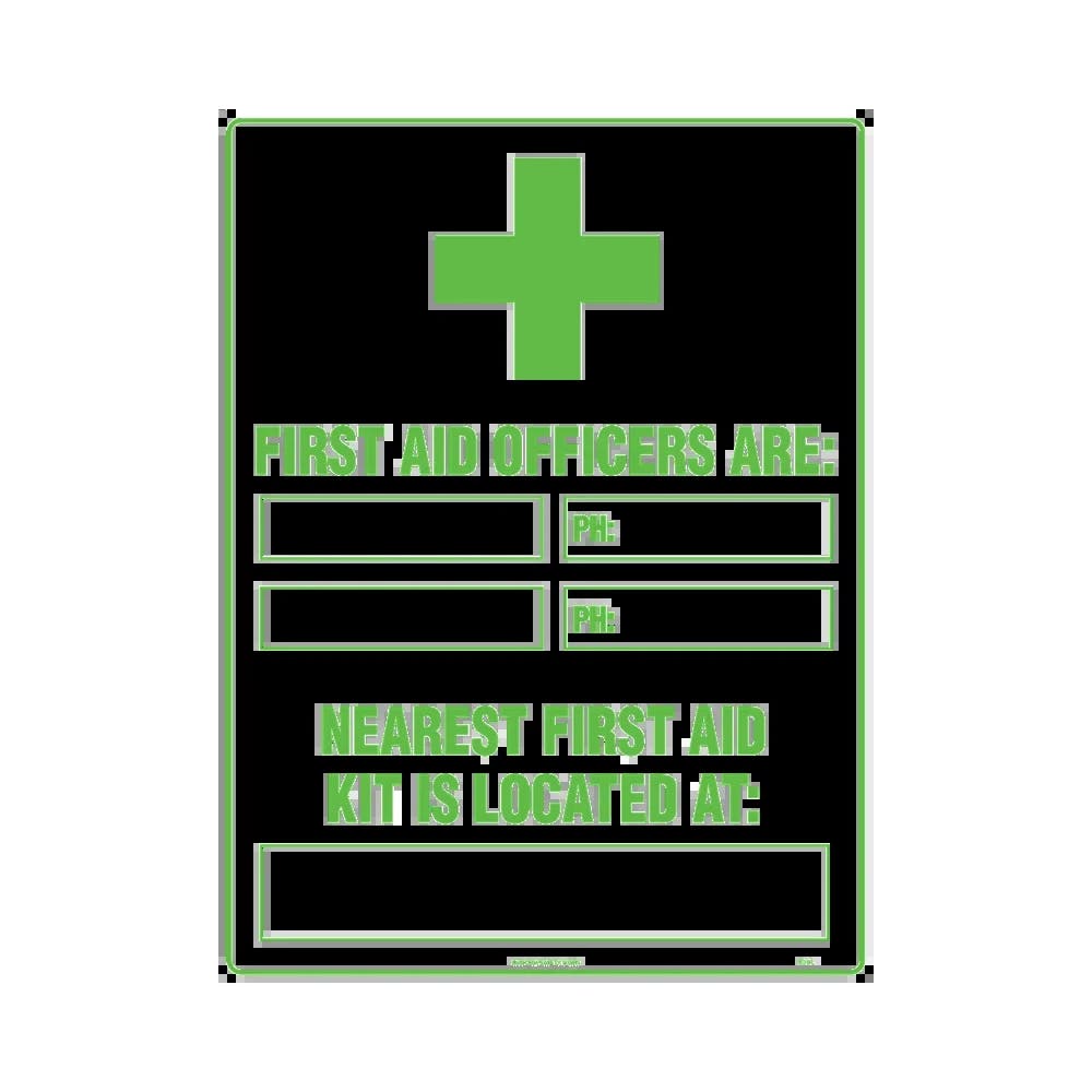 Sign First Aid Officers & First Aid Kit Are: 450 X 300mm Poly_40056438_520LSP