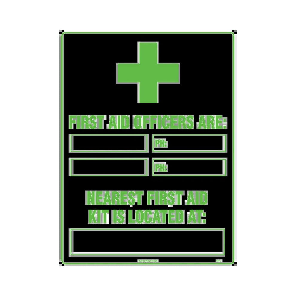 Sign First Aid Officers & First Aid Kit Are: 450 X 300mm Poly – ATOM