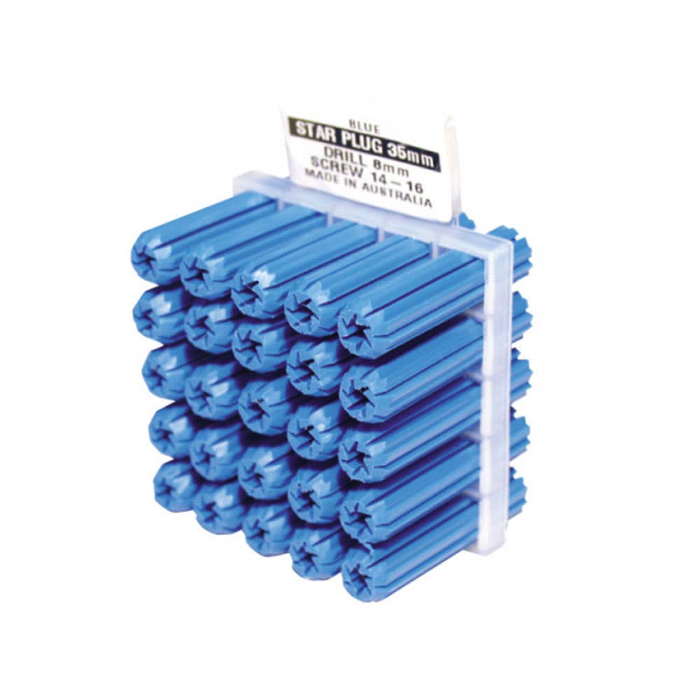 Plug Wall Plastic Blue 50mm Pk 25 5227003 MWPFB-50