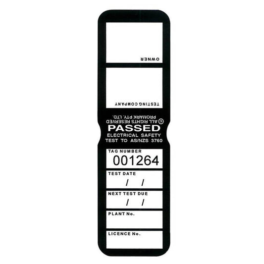 Heavy Duty Electrical Test Tag Yearly Black 100 Pack 5229006 TAGTM7B