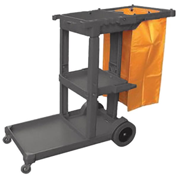 Cleanlink 3 Tier Janitors Trolley 113.5 x 51 x 98cm Grey 1031190 12014