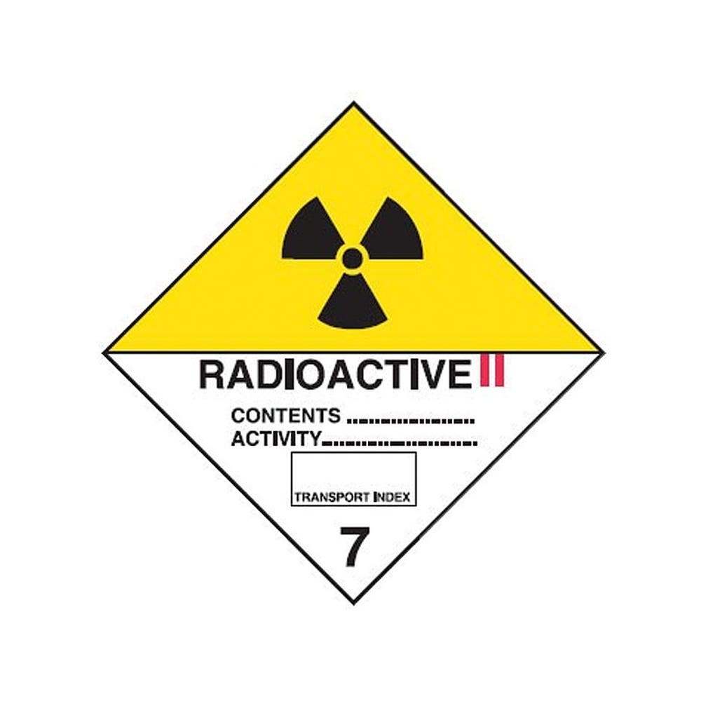 Label Radioactive II 7 250mm X 250mm Self Adhesive Vinyl 526020 835498