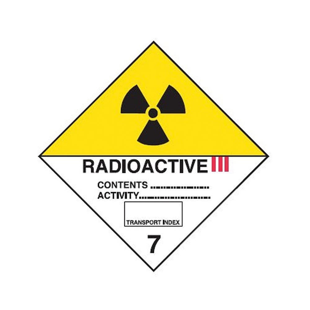 Label Radioactive III 7 250mm X 250mm Self Adhesive Vinyl 526021 835499