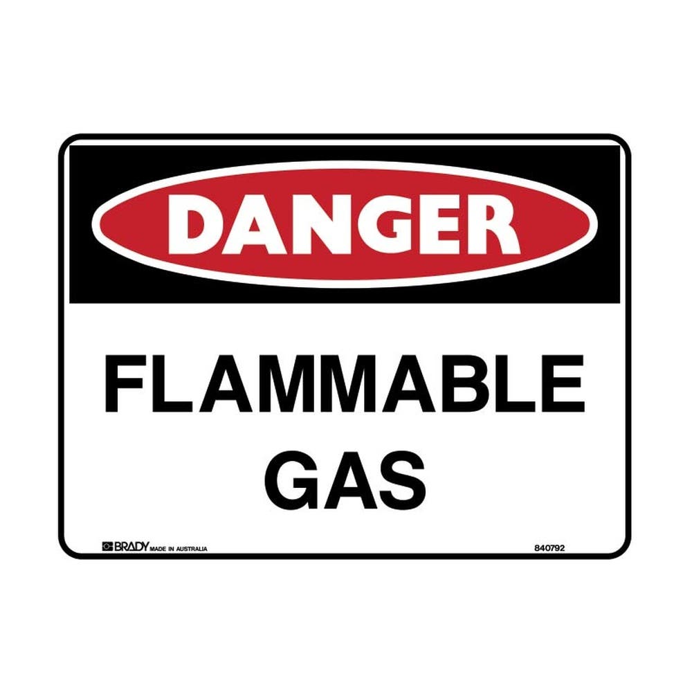 Sign Danger Flammable Gas Metal H450mm X W600mm 526095 840790