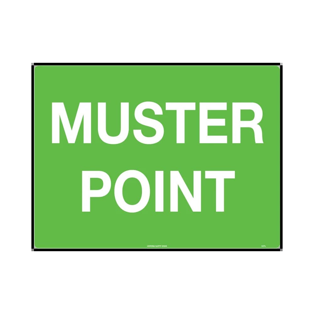 Sign MUSTER POINT 300 X 225mm Poly_40017167_527MP
