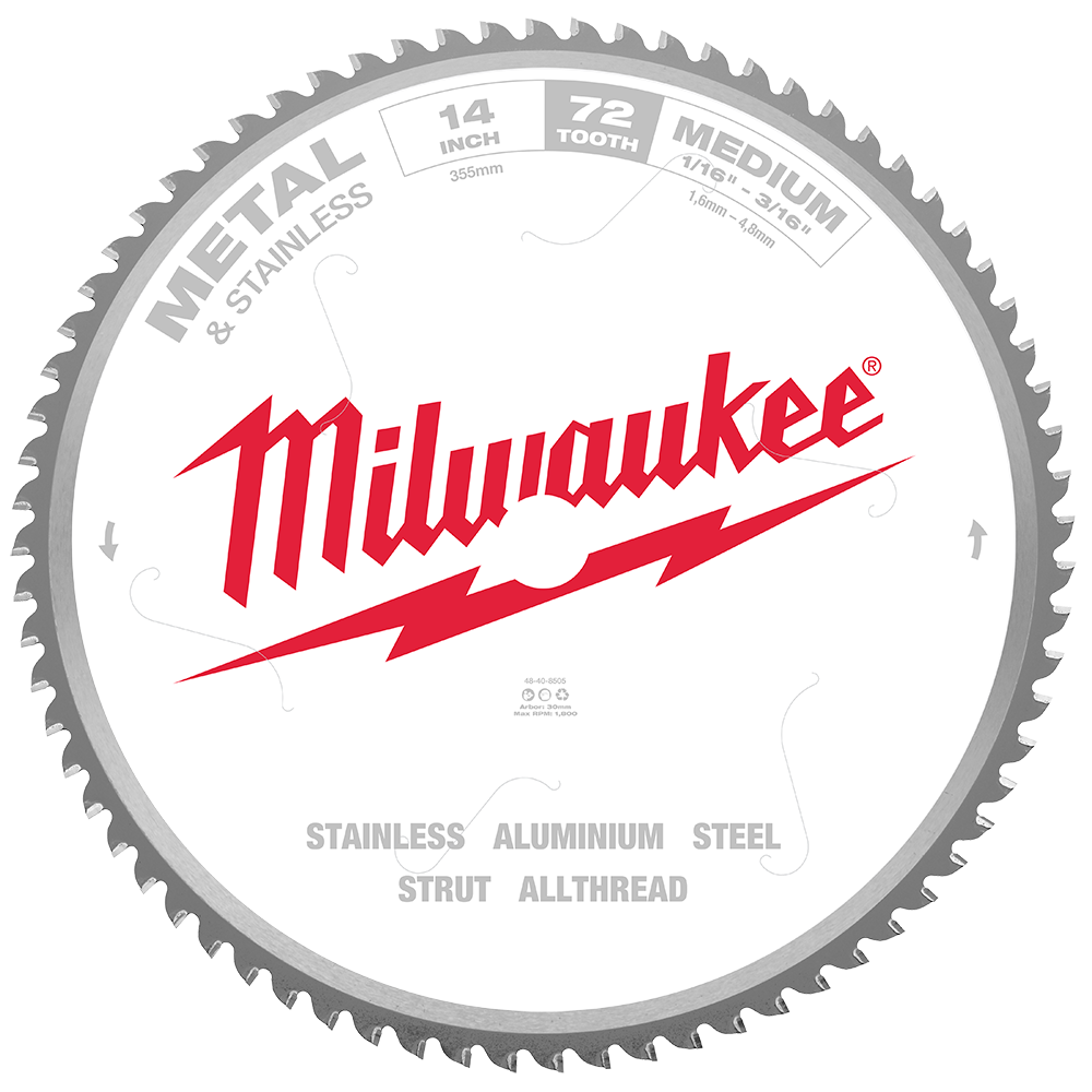 Blade Saw Circular 355mm 14'' 72T Milwaukee Stainless 528956 48408505