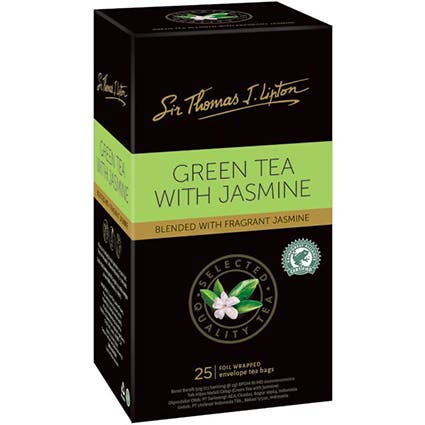 Lipton Sir Thomas Teabags Jasmine Green Enveloped 25s 87001034 111042397 NLA