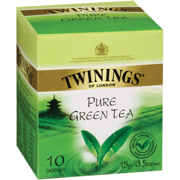 Twinings Tea Bags Pure Green Enveloped Pack 10 74002500 80043