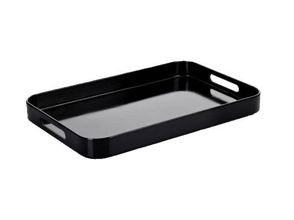 Compass Large Melamine Tray With Side Handles Black 1011752 65075401