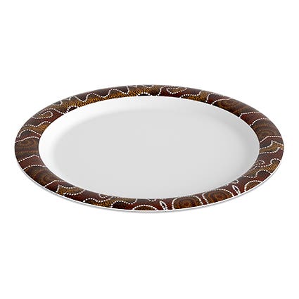 Food Service Indigenous Paper Round Plates 220mm White Pack 50 1038934 HA4633331CJ