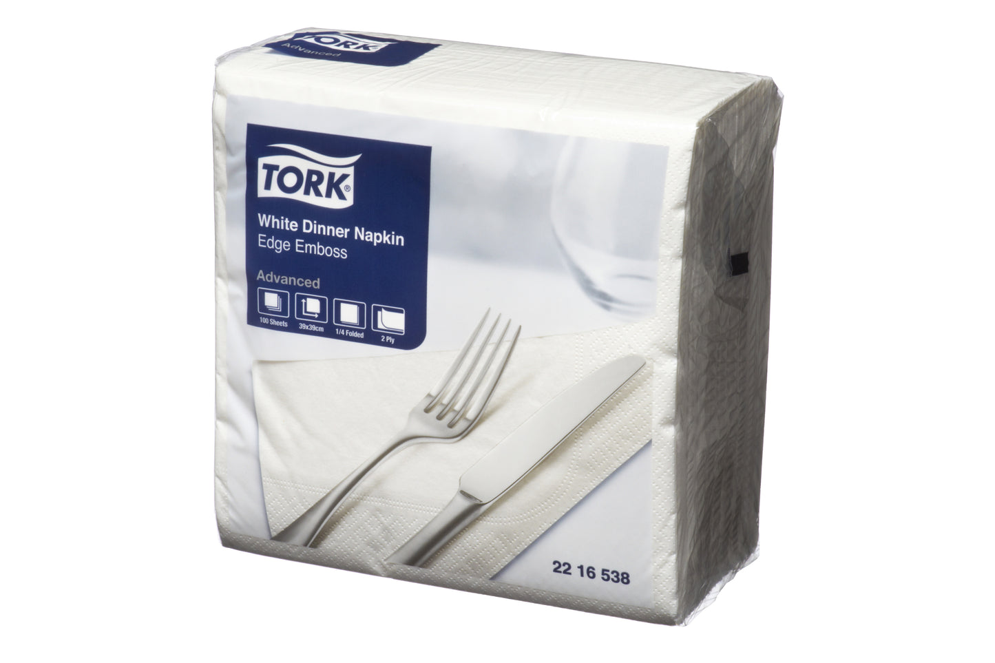 Tork Dinner Napkin Edge Emboss Quarterfold 2 Ply 39 X 39cm Pk 150 White_530108410_478746