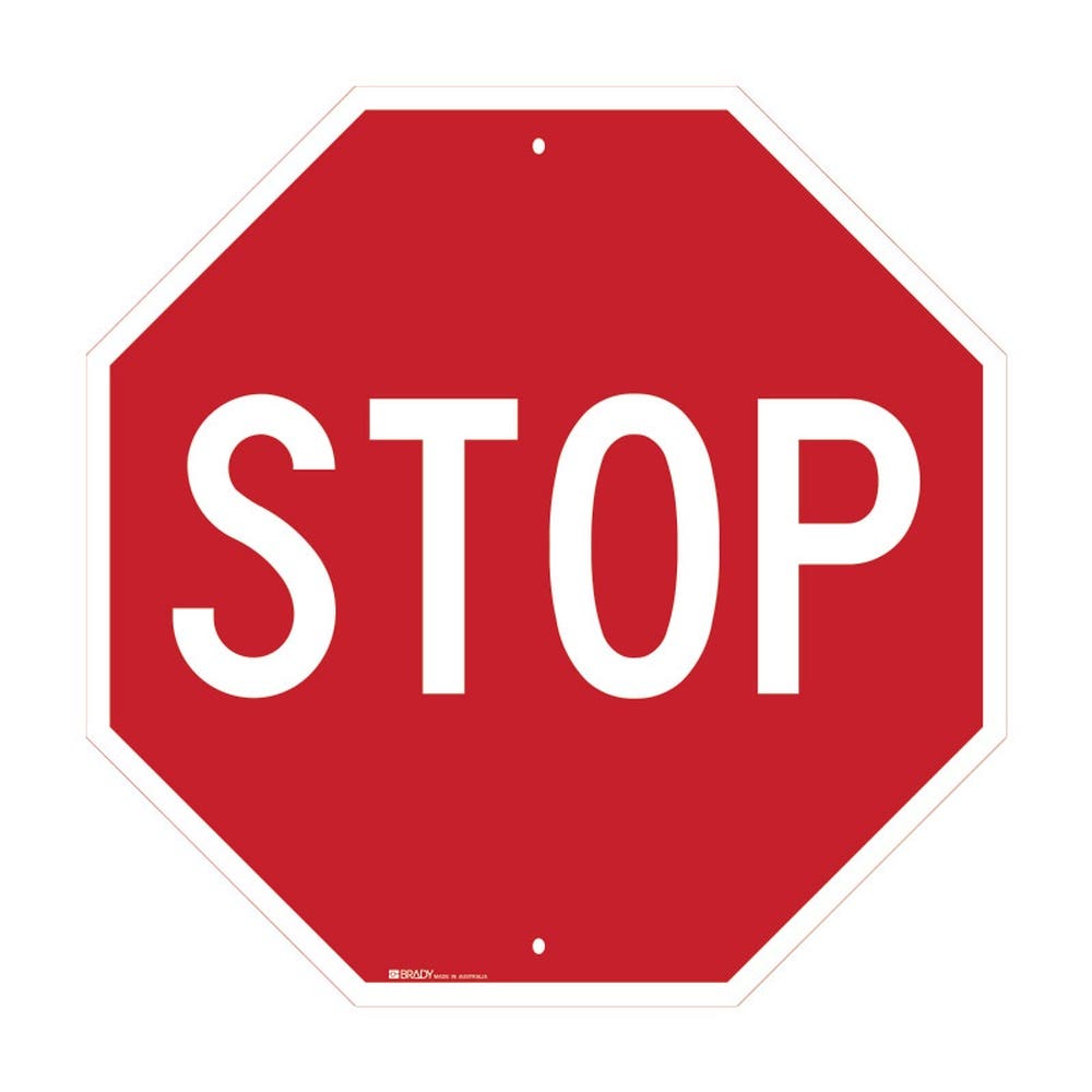 Directional Traffic Sign - Stop - W600mm X H600mm - C1 Reflective Aluminium 530249 873949