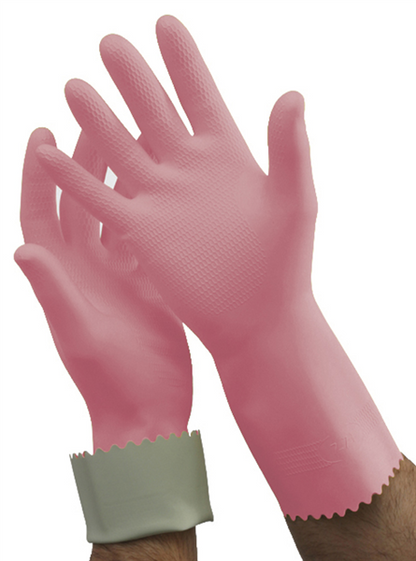 Pro-Val Tuff Pinks Silverlined Rubber Reusable Gloves Small_87000590_41205