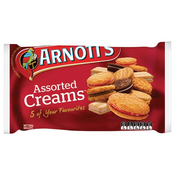 Arnotts Biscuits Assorted Cream 500Gm 87000066 988540